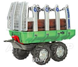 Rolly Toys Timber Logging Tree felling Twin Axle Trailer with Logs