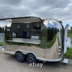 Stainless Steel Twin Axle Catering Trailer Mobile Coffee Event Unit