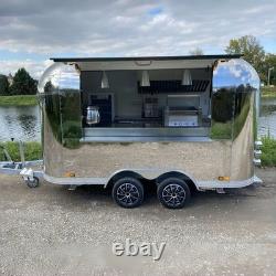 Stainless Steel Twin Axle Catering Trailer Mobile Coffee Event Unit