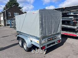 TRAILER 8ft x 4.4ft BOX COVER SIDES TWIN AXLE 250cm x 135cm 750kg UNBRAKED