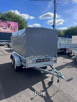 TRAILER 8ft x 4.4ft BOX COVER SIDES TWIN AXLE 250cm x 135cm 750kg UNBRAKED