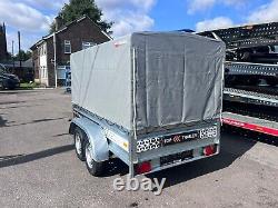 TRAILER 8ft x 4.4ft BOX COVER SIDES TWIN AXLE 250cm x 135cm 750kg UNBRAKED