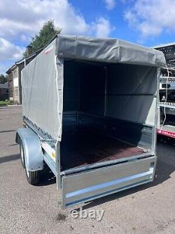 TRAILER 8ft x 4.4ft BOX COVER SIDES TWIN AXLE 250cm x 135cm 750kg UNBRAKED