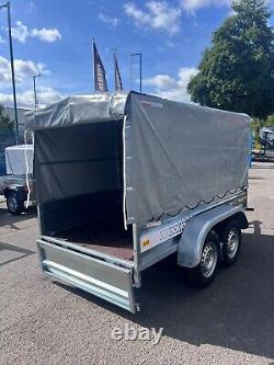 TRAILER 8ft x 4.4ft BOX COVER SIDES TWIN AXLE 250cm x 135cm 750kg UNBRAKED