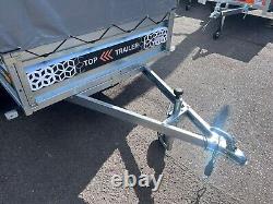 TRAILER 8ft x 4.4ft BOX COVER SIDES TWIN AXLE 250cm x 135cm 750kg UNBRAKED