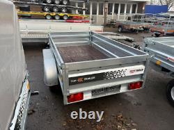 TRAILER 8ft x 4.4ft HIGH SIDES TWIN AXLE 250cm x 135cm 750kg UNBRAKED