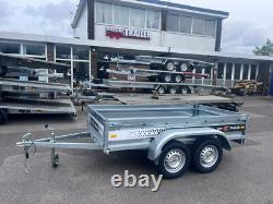 TRAILER 8ft x 4.4ft WITH SIDES TWIN AXLE 250cm x 135cm 750kg UNBRAKED
