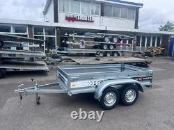 TRAILER 8ft x 4.4ft WITH SIDES TWIN AXLE 250cm x 135cm 750kg UNBRAKED
