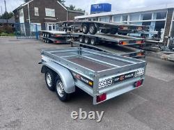 TRAILER 8ft x 4.4ft WITH SIDES TWIN AXLE 250cm x 135cm 750kg UNBRAKED