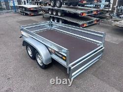 TRAILER 8ft x 4.4ft WITH SIDES TWIN AXLE 250cm x 135cm 750kg UNBRAKED