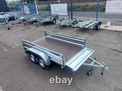 TRAILER 8ft x 4.4ft WITH SIDES TWIN AXLE 250cm x 135cm 750kg UNBRAKED