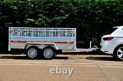 TWIN AXLE CAR TRAILER 8'7 x 4'1 750 kg CAGED SIDES