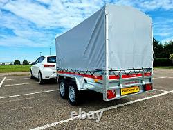 TWIN AXLE CAR TRAILER 8'7 x 4'1 750 kg with CANVAS COVER H 110 cm