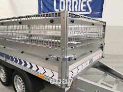 TWIN AXLE CAR TRAILER CAGED SIDES 8'7 x 4'8 750 kg gvw