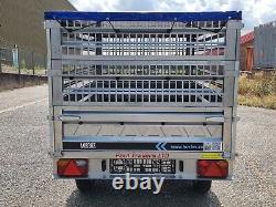 TWIN AXLE CAR TRAILER DOUBLE CAGED SIDES 8'7 x 4'8 750 kg gvw