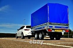 TWIN AXLE CAR TRAILER WITH CANVAS COVER 8'7 x 4'8 750 kg gvw