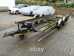 TWIN AXLE CAR TRANSPORTER TRAILER 2700kg BRIAN JAMES 3500LB WINCH 16FT BED