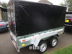 TWIN AXLE Trailer Box Small Camping Car 9FT x 4FT 2,70 x 1,32 m +150cm TOP COVER