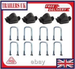 TWIN Leaf Spring 8 x Axle U Bolts & 4 x Bump Stop for Ifor Williams Trailer
