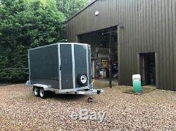 Tickners Box Trailer 10'x6'x6' 1800kg twin axle + ramp, spare wheel & side door