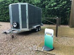 Tickners Box Trailer 10'x6'x6' 1800kg twin axle + ramp, spare wheel & side door