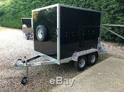 Tickners Box Trailer 7'x5'x5' with spare wheel & prop stands. Twin axle NEW