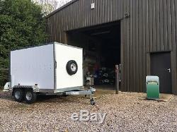 Tickners Box Trailer 8'x5'x5' with spare wheel & prop stands. Twin axle NEW