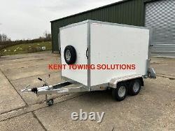 Tickners GB855 8ft x 5ft x 5ft Braked Twin Axle Box Trailer 1/2 Ramp 1/2 Doors