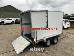 Tickners GB855 8ft x 5ft x 5ft Braked Twin Axle Box Trailer 1/2 Ramp 1/2 Doors