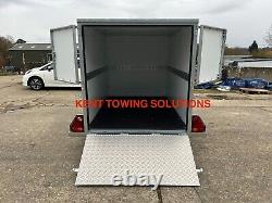 Tickners GB855 8ft x 5ft x 5ft Braked Twin Axle Box Trailer 1/2 Ramp 1/2 Doors