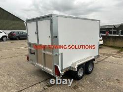 Tickners GB855 8ft x 5ft x 5ft Braked Twin Axle Box Trailer 1/2 Ramp 1/2 Doors