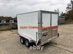 Tickners GB855 8ft x 5ft x 5ft Braked Twin Axle Box Trailer 1/2 Ramp 1/2 Doors