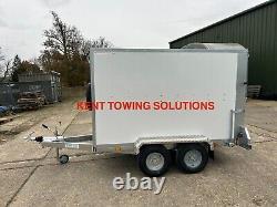 Tickners GB855 8ft x 5ft x 5ft Braked Twin Axle Box Trailer 1/2 Ramp 1/2 Doors