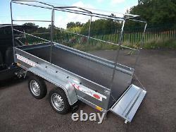 Trailer Box Small Camping Car 9FT x 4FT Twin Axle 2.70 x 1.32 m + 150 cm COVER