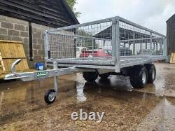 Trailer flatbed light weight transport twin axle quadbike 4x4 farm tractor horse
