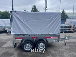 Twin Axle BOX Trailer Galvanised 750kg UNBRAKED 7.6 x 4.1ft 231cm x 126cm