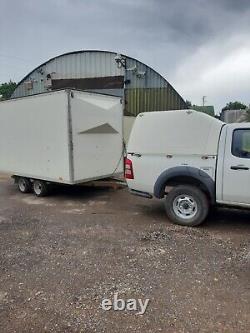 Twin Axle Box Trailer used as automatic gate demo unit