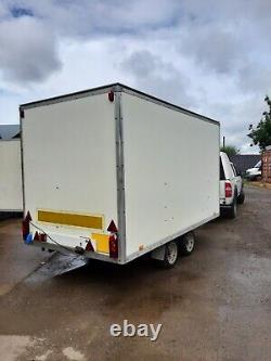 Twin Axle Box Trailer used as automatic gate demo unit