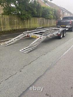 Twin Axle Car Trailer Recovery Transporter, Good Condition, Adjustable Ramps