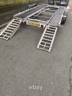 Twin Axle Car Trailer Recovery Transporter, Good Condition, Adjustable Ramps