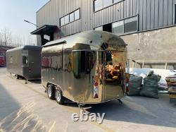Twin Axle Catering Trailer with Pizza Oven Stainless Steel Kitchen Serving Hatch