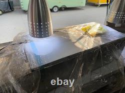 Twin Axle Catering Trailer with Pizza Oven Stainless Steel Kitchen Serving Hatch