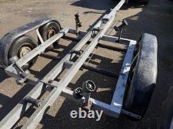Twin Axle Galvanised Bunk / Roller Boat Trailer With Brakes 2000kgs