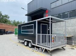 Twin Axle Mobile Food Trailer with Porch Catering Unit / Coffee / Bar Van/BBQ