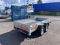 Twin Axle Trailer Flat Bed 750kg 8.7 x 4.1ft 264cm x 125cm UNBRAKED