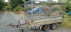 Twin axle 1.5ton 1500kg trailer Good brakes and lights With Cage 8ft x 5ft bed