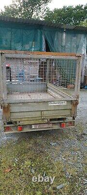 Twin axle 1.5ton 1500kg trailer Good brakes and lights With Cage 8ft x 5ft bed