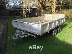 Twin axle Flat Bed Trailer 12ft by 6ft 8 Ifor Williams style Braked 3.5m x 2m