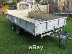 Twin axle Flat Bed Trailer 12ft by 6ft 8 Ifor Williams style Braked 3.5m x 2m
