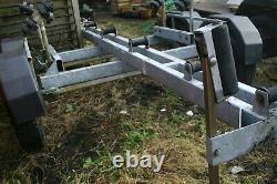 Twin axle boat trailer for small cruiser, motorboat. Yard or upgrade to road use